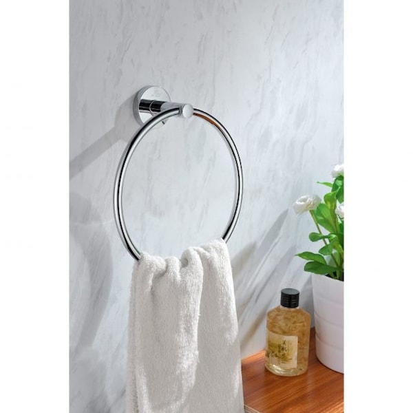 Caster Towel Ring In Polished Chrome
